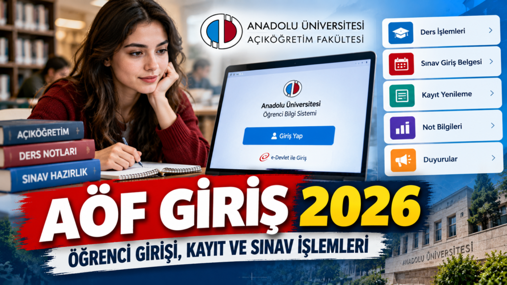 AÖF Giriş Ekranı 2026: Öğrenci Bilgi Sistemine Nasıl Girilir?