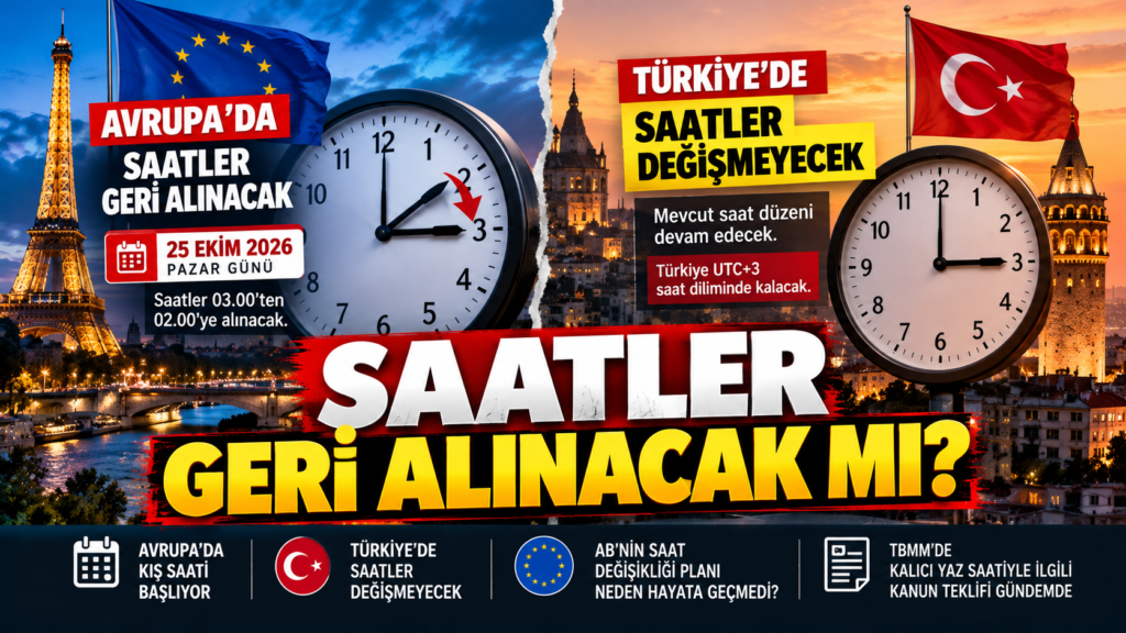 Saatler Geri Alınacak mı? 2026 Türkiye ve Avrupa Kış Saati Uygulaması